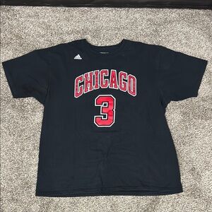 Adidas Black Chicago Bulls Dwayne Wade T-Shirt